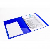 Папка с металлическим скоросшивателем и внутренним карманом Brauberg "Neon", 16мм, синяя, до 100 листов, 0,7 мм