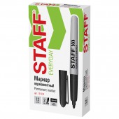 Маркер перманентный (нестираемый) Staff, эргономичный корпус, круглый наконечник 2 мм, черный Маркер перманентный (нестираемый) Staff, эргономичный корпус, круглый наконечник 2 мм, черный