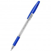 Ручка шариковая Erich Krause "R-301 Grip", корпус прозрачный, узел 1мм, линия 0,5 мм, упор, синяя