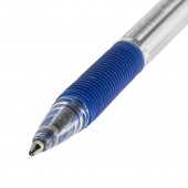 Ручка шариковая Erich Krause "R-301 Grip", корпус прозрачный, узел 1мм, линия 0,5 мм, упор, синяя