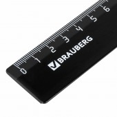 Линейка 30 см, Brauberg, непрозрачная, черная Линейка 30 см, Brauberg, непрозрачная, черная
