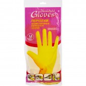 Перчатки хозяйственные латексные р-р М с хлопковым напылением Перчатки хозяйственные латексные р-р М с хлопковым напылением