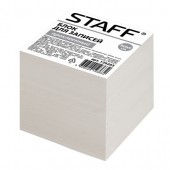 Блок для записей Staff проклеенный, куб 9х9х9 см, белый, белизна 70-80%, 129205