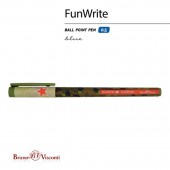 Ручка шариковая Bruno ViskontiI "FunWrite", "Милитари", узел 0,5 мм, линия 0,3 синяя
