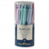 Ручка шариковая автоматическая Bruno Visconti "SlimClick Zefir", ассорти, узел 0,5 мм, линия 0,3 , синяя,
