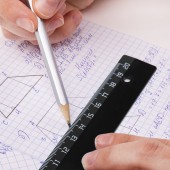 Линейка пластиковая 20 см, Brauberg, непрозрачная, черная Линейка пластиковая 20 см, Brauberg, непрозрачная, черная