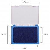 Штемпельная подушка Brauberg, 100х80 мм (рабочая поверхность 90х50 мм), синяя краска
