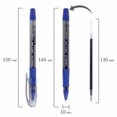 Ручка гелевая с грипом Pensan "Soft Gel Fine",синяя,игольчатый узел 0,5 мм,линия 0,4 мм,2420/12