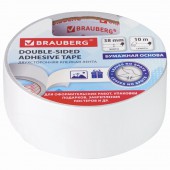 Клейкая двусторонняя лента 38 мм х 10 м, Бумажна основа, Brauberg Клейкая двусторонняя лента 38 мм х 10 м, Бумажна основа, Brauberg