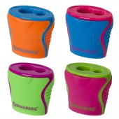 Точилка Brauberg "Mix Dual", 2 отверстия для карандашей (в том числе утолщенных), с контейнером Точилка Brauberg "Mix Dual", 2 отверстия для карандашей (в том числе утолщенных), с контейнером