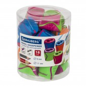 Точилка Brauberg "Mix Dual", 2 отверстия для карандашей (в том числе утолщенных), с контейнером Точилка Brauberg "Mix Dual", 2 отверстия для карандашей (в том числе утолщенных), с контейнером
