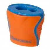Точилка Brauberg "Mix Dual", 2 отверстия для карандашей (в том числе утолщенных), с контейнером Точилка Brauberg "Mix Dual", 2 отверстия для карандашей (в том числе утолщенных), с контейнером