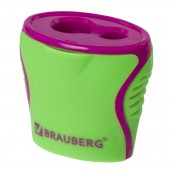Точилка Brauberg "Mix Dual", 2 отверстия для карандашей (в том числе утолщенных), с контейнером Точилка Brauberg "Mix Dual", 2 отверстия для карандашей (в том числе утолщенных), с контейнером