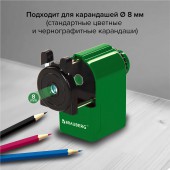 Точилка механическая Brauberg "JET", металлический механизм, корпус зеленый Точилка механическая Brauberg "JET", металлический механизм, корпус зеленый