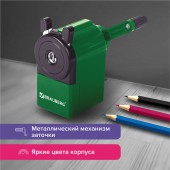 Точилка механическая Brauberg "JET", металлический механизм, корпус зеленый Точилка механическая Brauberg "JET", металлический механизм, корпус зеленый