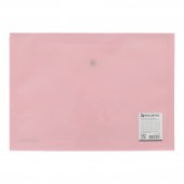 Папка-конверт с кнопкой "Pastel", А4, до 100 листов, непрозрачная, персик, 0,18 мм,
