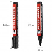Маркер перманентный Ultra Marker, черный, 3,5 мм, с клипом, Brauberg, ст.1