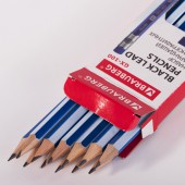 Набор карандашей чернографитных Brauberg "GX-100" 12 шт., HB, с ластиком, корпус синий