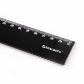 Линейка пластиковая 30 см Brauberg, непрозрачная, черная Линейка пластиковая 30 см Brauberg, непрозрачная, черная