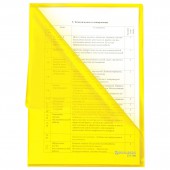Папка-уголок А4 желтая 0,10 мм, Brauberg Extra