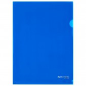 Папка-уголок А4, синяя, 0,10 мм, Brauberg Extra