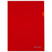 Папка-уголок жесткая А4, красная, 0,15 мм, Brauberg
